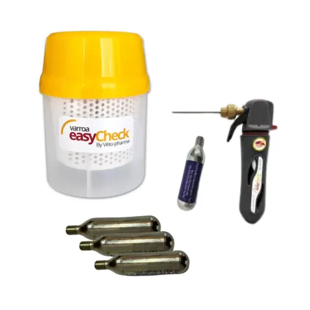 Kit injecteur CO2 + testeur Varroa EasyCheck + cartouches CO2